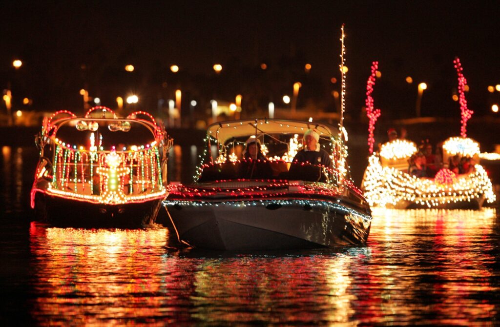Boat Parade of Lights near The Nautical