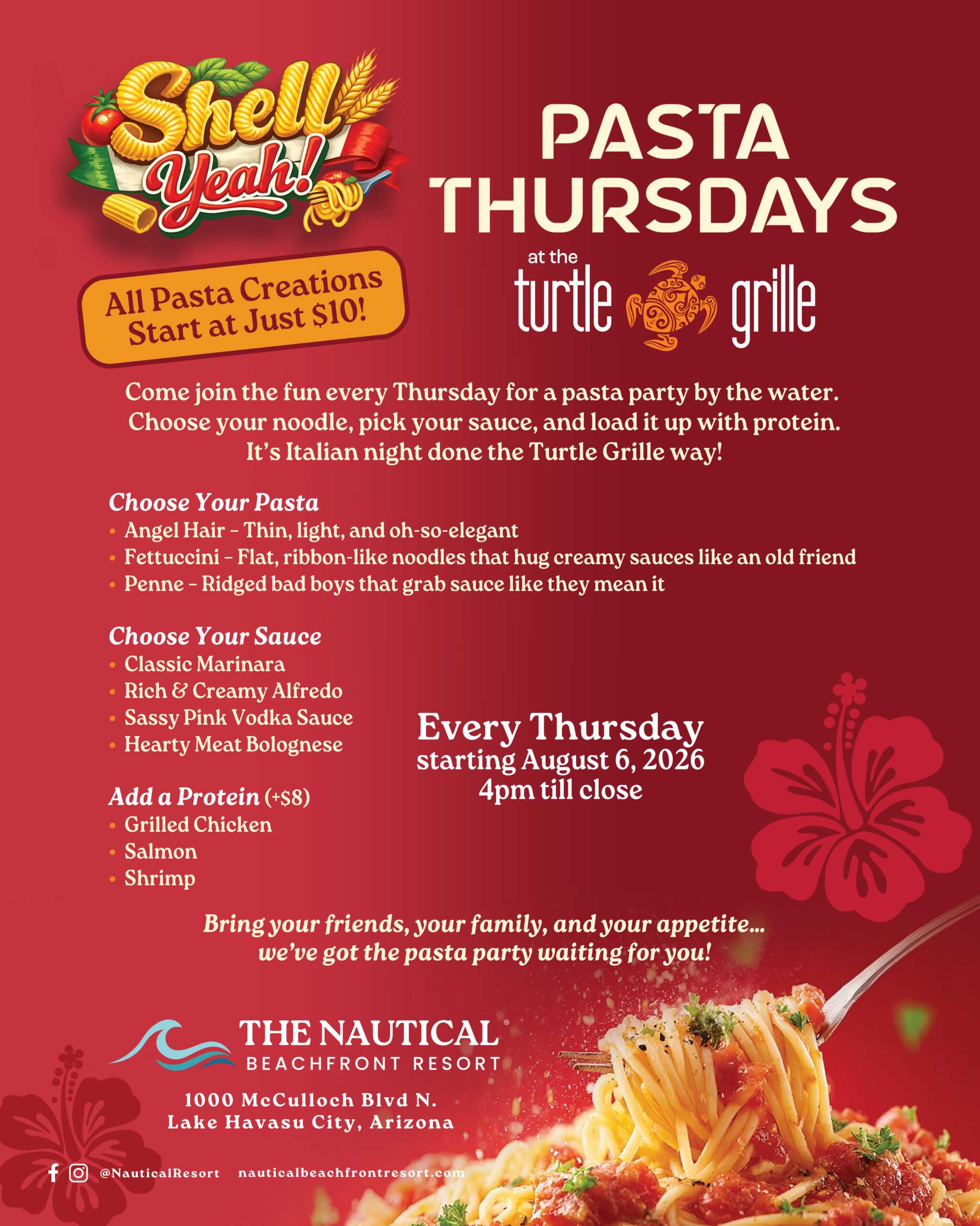 Pasta Thursdays starting August 6th!